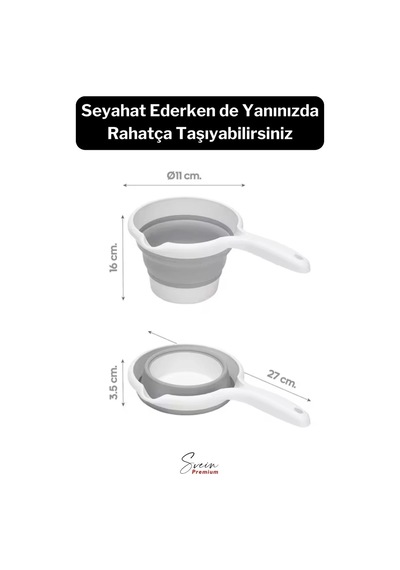 Pratik Premium Katlanır Sert Plastik Koçero Maşrapa Su Kovası Bulaşık Yıkama Leğeni 1200 Ml Diğer
