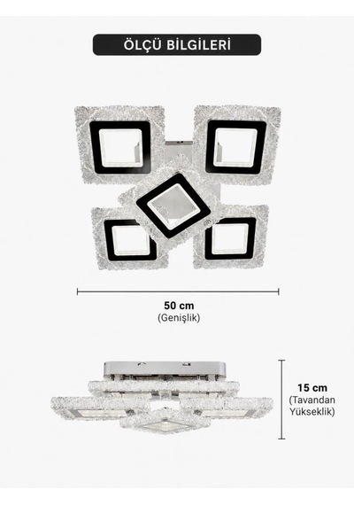 Eray Aydınlatma A016-4+1 Beyaz Dimmer Kumandalı Led Avize