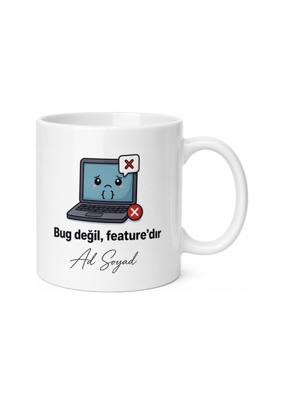 Yazılımcı Gözyaşı Esprili Kupa Bardak Kod Hata Temalı Hediye Mug Beyaz / Çok Renkli
