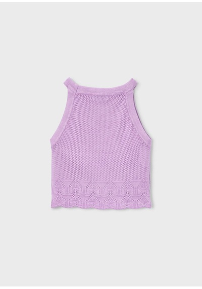 Kız Çocuk Halter Yaka Örme Bluz 3027 Lila