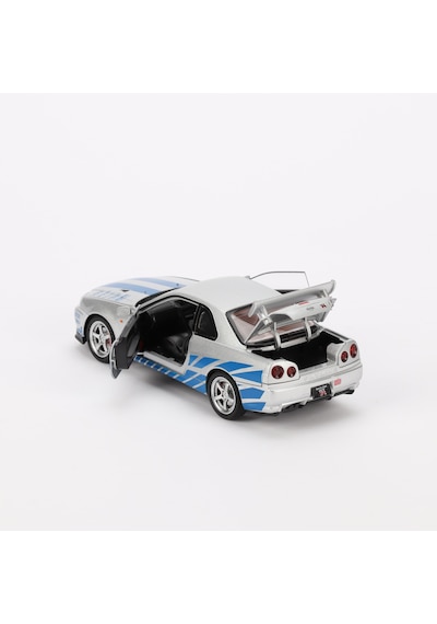 1:24 Ölçek Sesli Işıklı 4 Kapısı Kaput Ve Bagajı Açılan Stantlı Model Araç Gtr Gri