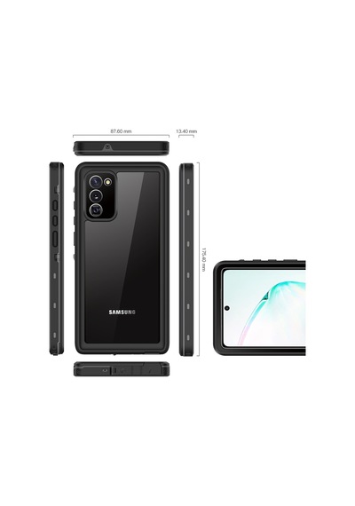 Galaxy   Uyumlu  Note 20 Kılıf 1-1 Su Geçirmez Kılıf - Siyah Siyah