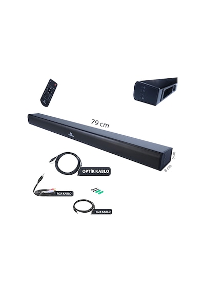 Maxword SLC-160BT 160 W Optik Çıkışlı 2.0 Kanal BT Soundbar TV Ses Sistemi (79 x 8 x 6 CM)