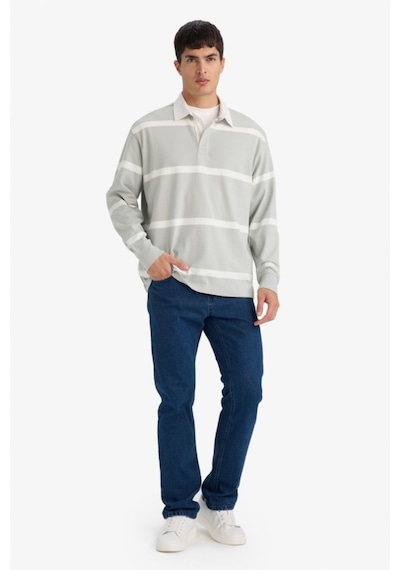 Defacto %100 Pamuk Çizgili Sweatshirt F9832ax26spgn1255 Yeşil-gn1255