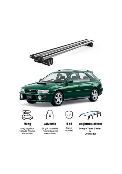 Pençe Subaru İmpreza 1993-2000 Uyumlu Gri Ara Atkı 109cm Port Bagaj Tavan Barı