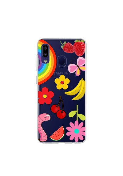 Samsung Galaxy M10s İle Uyumlu 1mm Slim Fit Water Color 5 Baskılı Şeffaf Kılıf Şeffaf