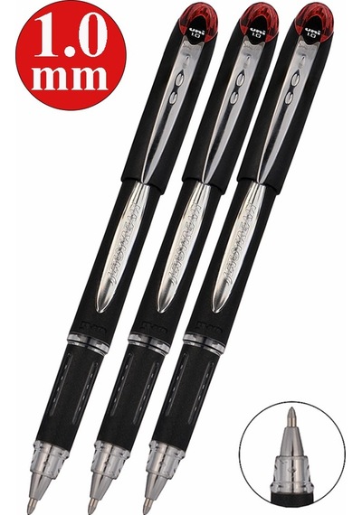 Kırmızı İmza Kalemi 3 Adet Uniball Jetstream 1.0 Mm Pilot Kalem Sx-210 Hızlı Yazı Kalemi Roller Uçlu Likit Mürekkepli