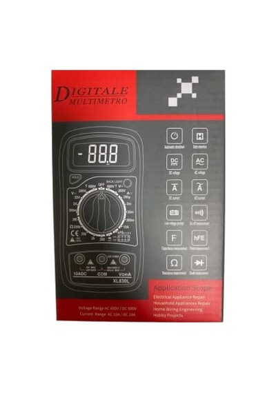 Xl830l Dijital Multimetre Led Ekranlı Avometre Mini Ölçü Aleti 9v Pil Hediyeli Cep Multimetresi