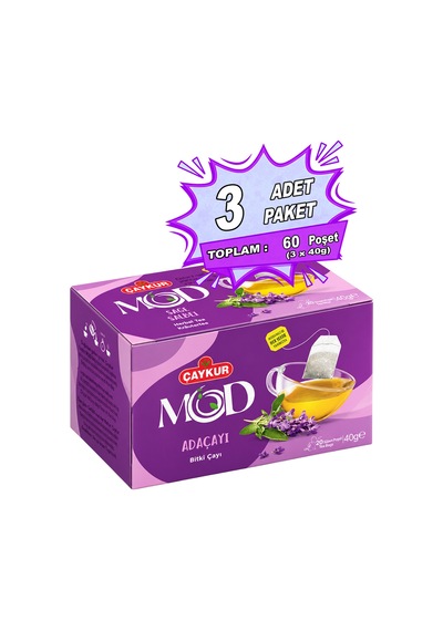 Mod Ada Çayı Bardak Poşet Çay 2x20 40gr. Üçlü Paket