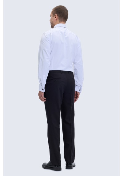 Hatemoğlu Beyaz Comfort Fit Slim Yaka Damatlık Gömlek