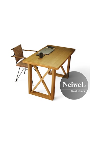 Neiwel Loel Doğal Ahşap Çalışma Ve Ofis Masası-70cm-200cm Açık Ceviz