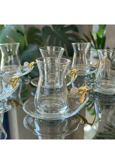 Alfafe Home Özel Seri 6'lı Gümüş Çay Seti , Çay Takımı , Hediyelik , Çeyizlik Gümüş