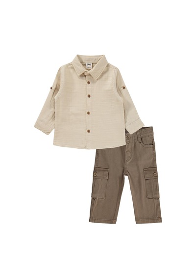 Civil Baby Kargo Cepli 6-18 Ay Takım - Kahverengi Bej-acı Kahve