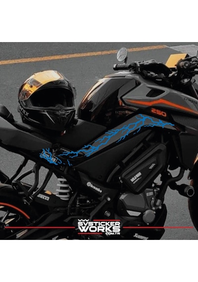 Cfmoto 250nk Sticker Orta Şase Şimşek Yıldırım Sticker Deseni Dekor Sticker Diğer