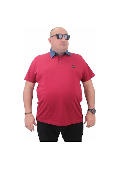 Moc Grande Mocgrande Büyük Beden Polo Kot Yaka Tişört 23420 Bordo-Bordo