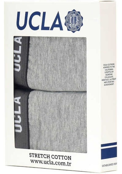 Ucla Irvıne Gri Bel Bantlı Jakarlı Standard Fit Erkek Boxer Gri
