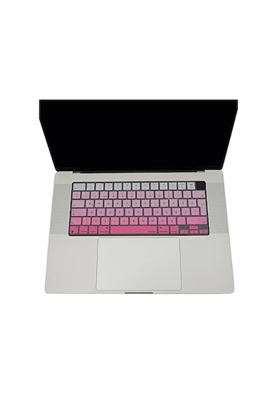 Macbook Türkçe Q Klavye Koruyucu Pembe M1-m5 Air 13.6 A2681 A3113 A3240 A3449 Pro 14 A2442 A3426 A3434 Pro 16 A2485 A3429 Ultra İnce Silikon Keyboard Cover Touch Id Pembe