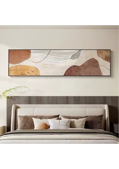 Yatak Odası Soyut El Yapımı Yağlı Boya Tablo 165x64cm