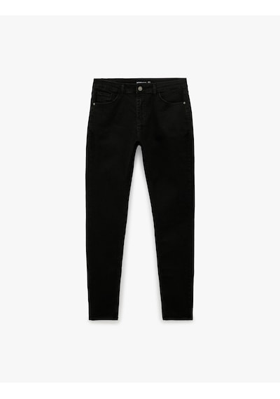 Koton Pamuklu Normal Bel Cepli Skinny Push Up Denim Pantolon - Skinny Push Up Fit Jean Siyah 7wam40234nd