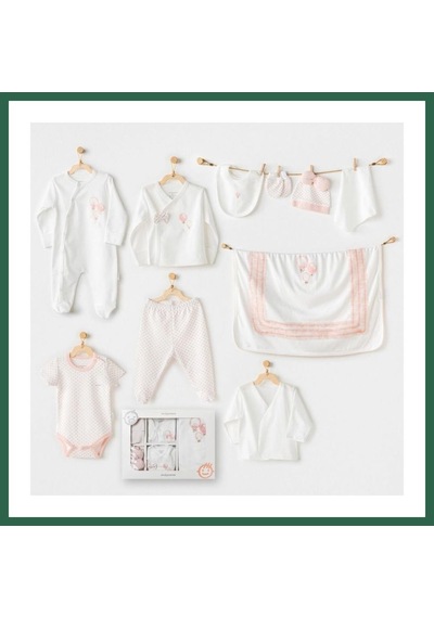 Bezos Ac25551 Newborn Set Pınk Baloons 10'lu Hastane Çıkışı Ekru Beden: 0-3 Ay Renk: Ekru Bzs01