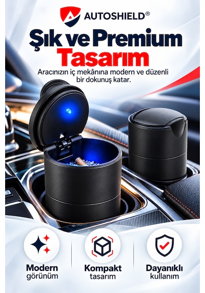 Işıklı Araba Küllük - Bmw Küllük - Işıklı Kapaklı Küllük - Mavi Led Küllük