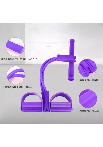 Body Trimmer 4 Lastikli Egzersiz Direnç Aleti Mor