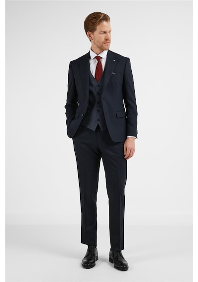 İmza Lacivert Mono Yaka Kazayağı Desen Yelekli 6 Drop Slim Fit Takım Elbise 1001255175 Lacivert İmza Lacivert Mono Yaka Kazayağı Desen Yelekli 6 Drop Slim Fit Takım Elbise 1001255175 Lacivert