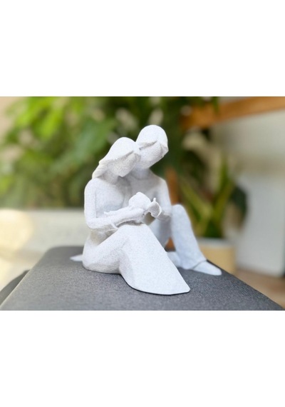 Aile Heykel Ofis Masa Ve Raf Süsü Hediyelik Dekoratif Obje Figür 15 Cm