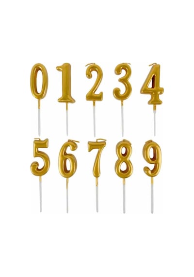 5 Gold Mum 13 Cm Büyük Boy Rakam Doğum Günü Pasta Süsleme Altın