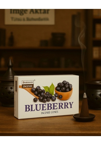 Darshan Blueberry Yaban Mersini Konik Tütsü 10 Adet - Meyve Kokulu Çok Renkli