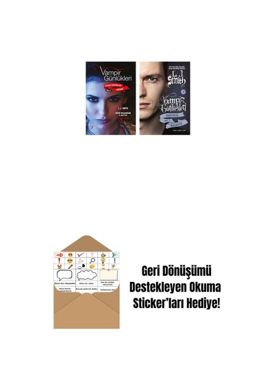Vampir Günlükleri - Stefan Günlükleri Vol. 5 Sığınak + Vampir Günlükleri - Kurtuluş Vol. 3 Maskesiz + Okuma Sticker'ları