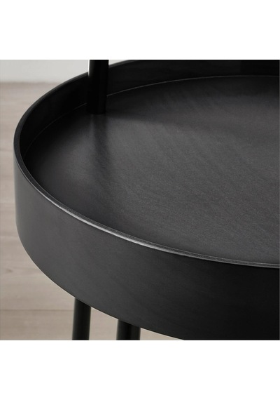 Kulplu Sehpa Siyah Renk Meridyendukkan 38 Cm Metal-taşınabilir Sehpa