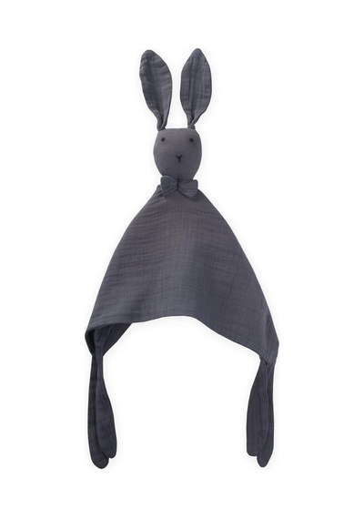Cigit Tavşan Müslin Uyku Arkadaşı Yıkanmıştır 40x40 Cm Antrasit