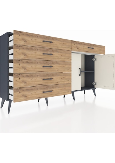Arges Konsol Tek Raflı 6 Çekmeceli 2 Kapaklı 176x30x99 Antrasit-a Antrasit-aytaşı/çam Arges Konsol Tek Raflı 6 Çekmeceli 2 Kapaklı 176x30x99 Antrasit-a Antrasit-aytaşı/çam