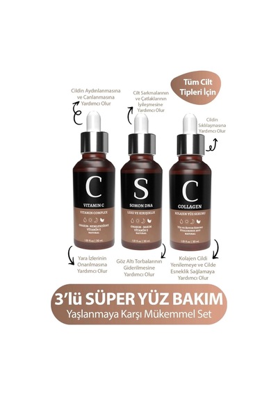 Collegen & Somon Dna & C Vitamini Cilt Bakım Serum Seti Avantajlı Set