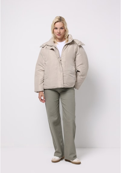Colin's Colins Regular Fit Kapüşonlu Fermuarlı Astarlı Çıkarılabilir Kapüşonlu Kadın Bej Mont Cl1076419 Q1.v1 Beı Bej
