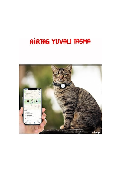 Airtag Uyumlu Kedi Ve Köpek Tasması Kilitli Güvenlik Aparatı Siyah