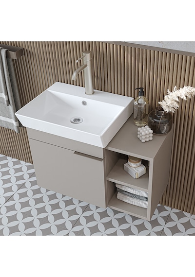 Likya Kapaklı Ve Açık Raflı Mdflam Lavabolu 72 Cm Banyo Dolabı Likya Kapaklı Ve Açık Raflı Mdflam Lavabolu 72 Cm Banyo Dolabı