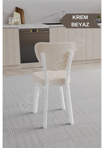 Faymend 1 Adet Elma Model Mutfak Sandalyesi Salon Sandalyesi Yemek Sandalyesi Cafe Restaurant Sandalyesi Krem