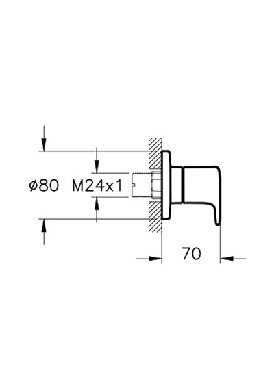 Root Round A42730 Ankastre Stop Valf, Sıva Üstü, Krom Çok Renkli