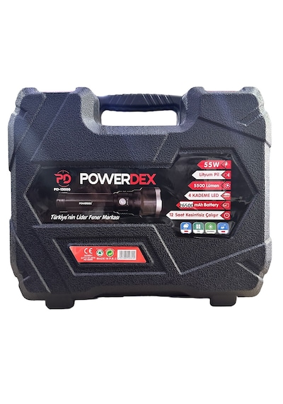 Powerdex Pd-13000 Profesyonel Büyük Avcı Feneri 55w 5500 Lümen Siyah