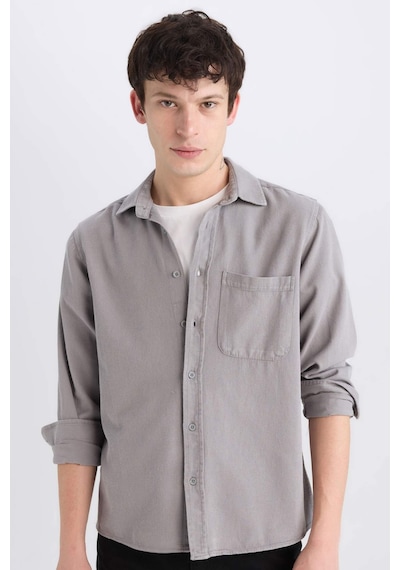 DeFacto Regular Fit Normal Kesim Düz Pamuklu Uzun Kollu Gömlek D7406AX24AUGR455 DeFacto Regular Fit Normal Kesim Düz Pamuklu Uzun Kollu Gömlek D7406AX24AUGR455