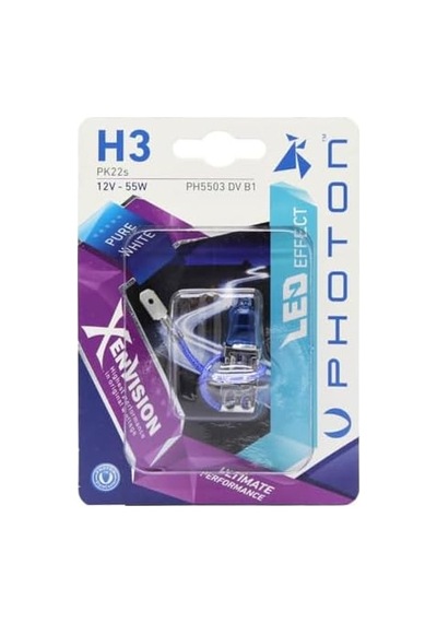 Ampul H3 12v 55w Xen Vision Tekli Blister Beyaz Işık 6000k Pht Ph5503 Dv B1