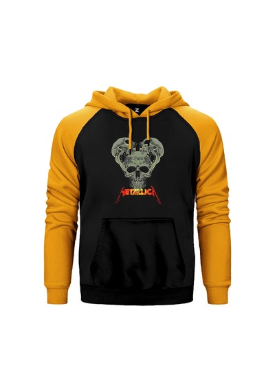 Metallica 3 Dry Heads Gri Renk Reglan Kol Sweatshirt / Hoodie