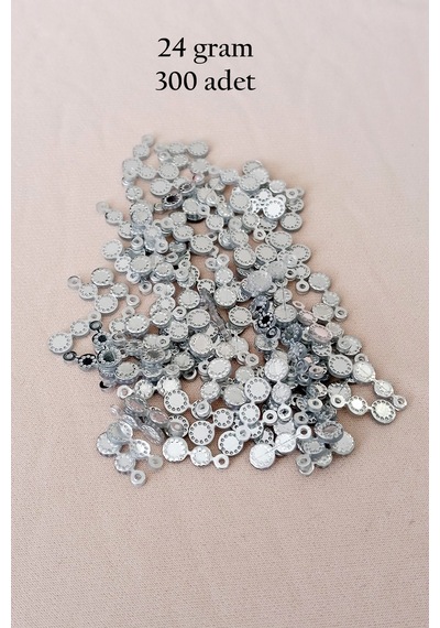 Oya Abiye Bileklik Kolye Pleksi Metalik Plastik Pul Gümüş Renk 24 Gram 300 Adet - Bnc560 Çok Renkli