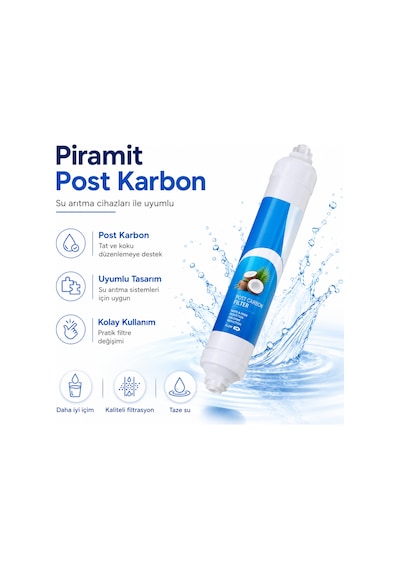 Piramit Post Karbon Eko Su Arıtma Filtresi 408694804