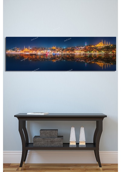 İstanbul Gece Muhteşem Manzara Kanvas Tablo 180 x 65
