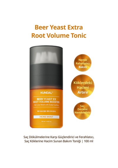 Saç Dökülmesi Karşıtı Ferahlatan Köklere Hacim Sunan Tonik Kundal Beer Yeast Extra Root Volume Tonic