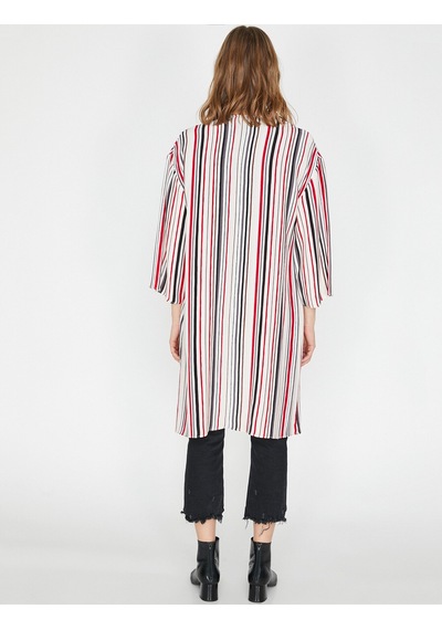 Koton Çizgili Kimono Kırmızı Çizgili 9yak52893uw