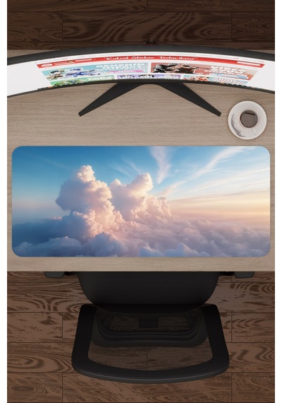 Bulutlar Kaymaz Dikişli Kauçuk Oyuncu Mousepad V2 - 70x30 Xl Gaming Mouse Pad Fare Altlığı